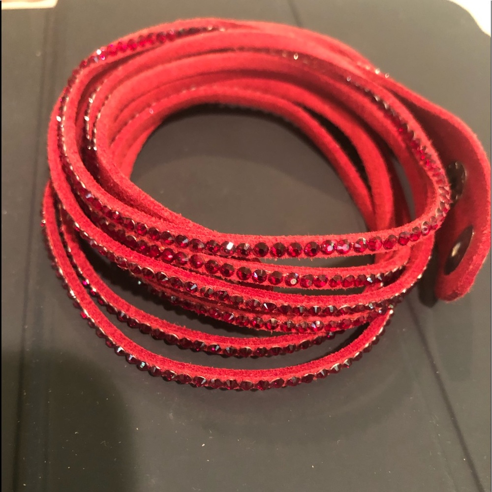 Suede crystal bracelet